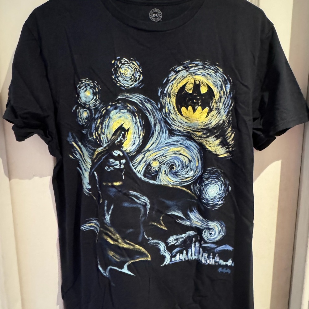 DC Comics Black and Yellow Batman Starry Night T-Shirt